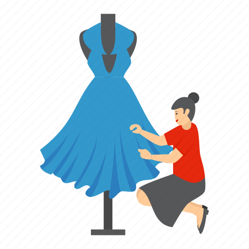 Fashion designer, frock, gown, female, dressmaker, occupation icon - Download on Iconfinder