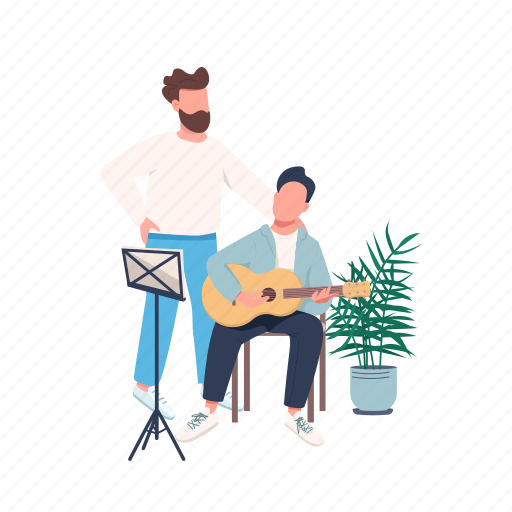 Father, son, guitar, guitarist, teach, musical instrument illustration - Download on Iconfinder