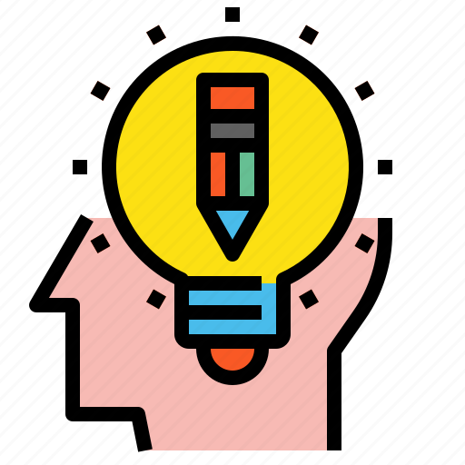 Blub, creative, head, idea, pen, pencil icon - Download on Iconfinder