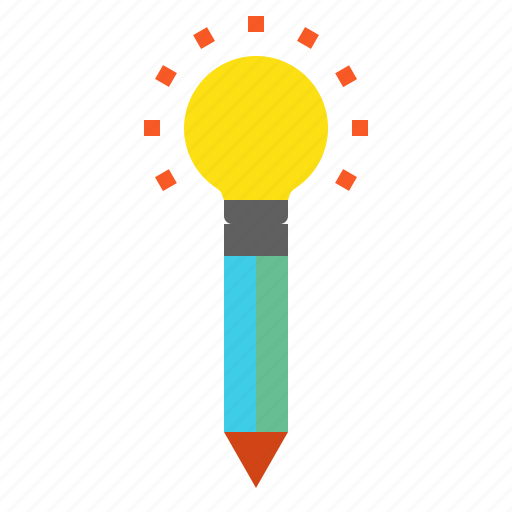 Creative, idea, pencil, bulb icon - Download on Iconfinder