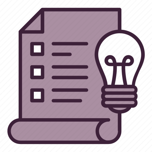 Bulb, creative, document, idea, list, plan, process icon - Download on Iconfinder