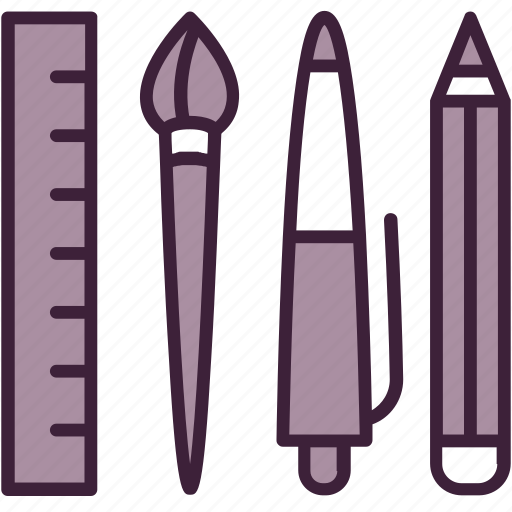 Brush, design, equipment, instrument, pencil, ruler, tools icon - Download on Iconfinder