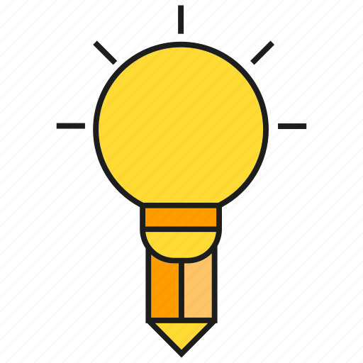 Bulb, creative, design, idea, light, pencil, smart icon - Download on Iconfinder