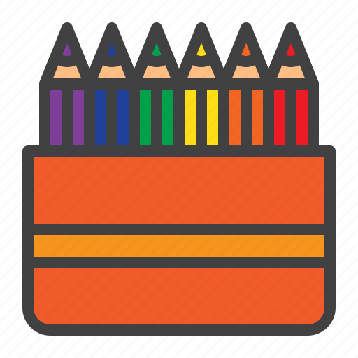 Pencil, crayon, education, box icon - Download on Iconfinder