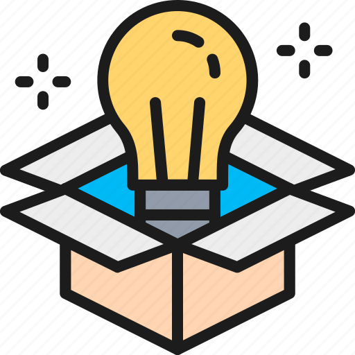 Box, bulb, creative, creativity, idea, innovation, light icon