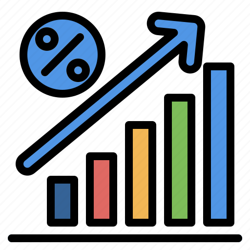 Creditandloan, rateup, business, interest, graph, percent, up icon - Download on Iconfinder