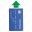 arrow, card, credit, move 