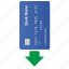 arrow, bottom, card, credit 