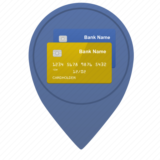 Bank, card, credit, location, map, place, point icon - Download on Iconfinder