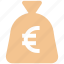cash, cash bag, euro, money, payment, sack of money 