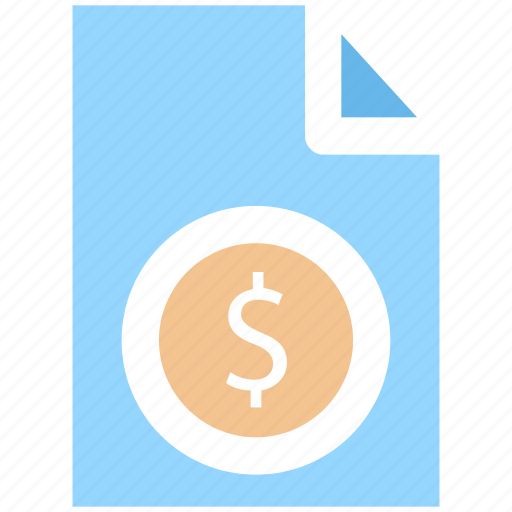 Bill, document, dollar sign, file, money, paper icon - Download on Iconfinder