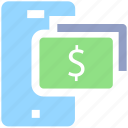 concept, currency, dollar, mobile, money, payment