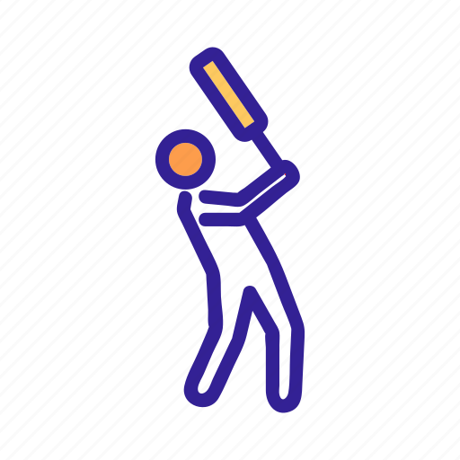 Contour, cricket, equipment, game, player, sport icon - Download on Iconfinder