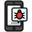 bug, virus, electronics, communications, smartphone 