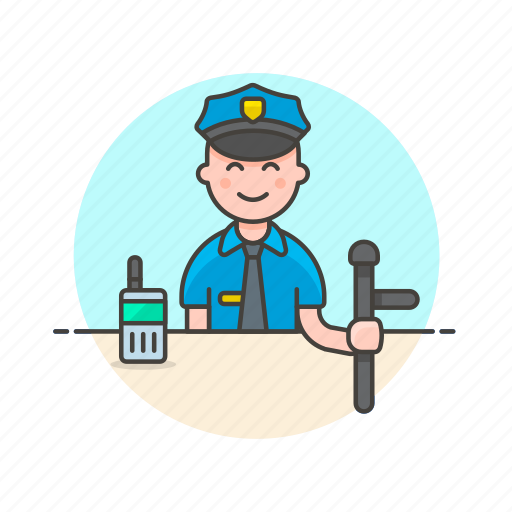 Crime, police, man, officer, avatar, cop, nightstick icon - Download on Iconfinder