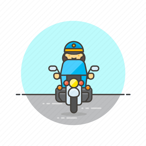 Crime, motorcycle, police, officer, woman, patrol, vehicle icon - Download on Iconfinder