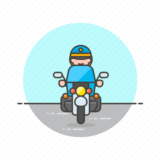 Crime, motorcycle, police, officer, woman, patrol, vehicle icon - Download on Iconfinder