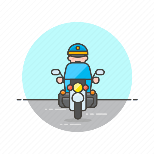 Crime, motorcycle, police, man, officer, patrol, vehicle icon - Download on Iconfinder