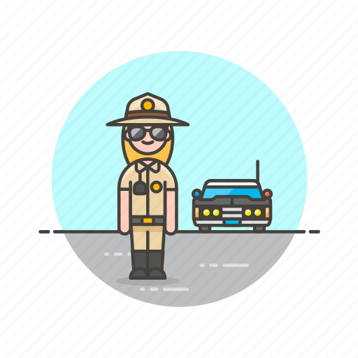 Car, cop, crime, police, sheriff, woman, patrol icon - Download on Iconfinder
