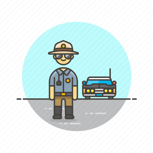 Car, cop, crime, police, sheriff, man, patrol icon - Download on Iconfinder