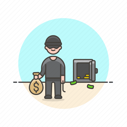 Crime, police, safe, thief, man, money, steal icon - Download on Iconfinder