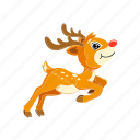 deer, reindeer, christmas, deer red nose, animal, wild, zoo