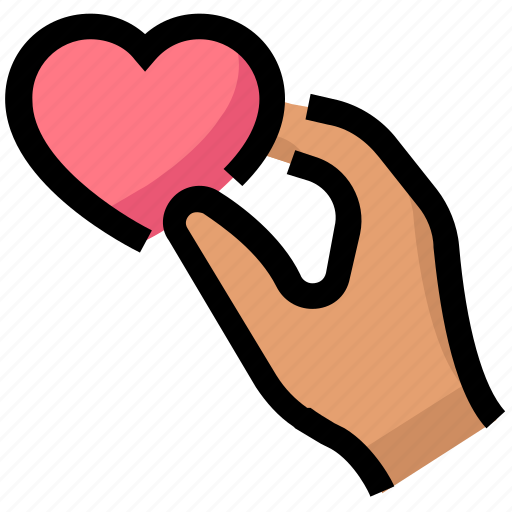 Charity, giving, hand, heart icon - Download on Iconfinder
