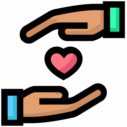 Charity, donation, hands, heart, safe icon - Download on Iconfinder