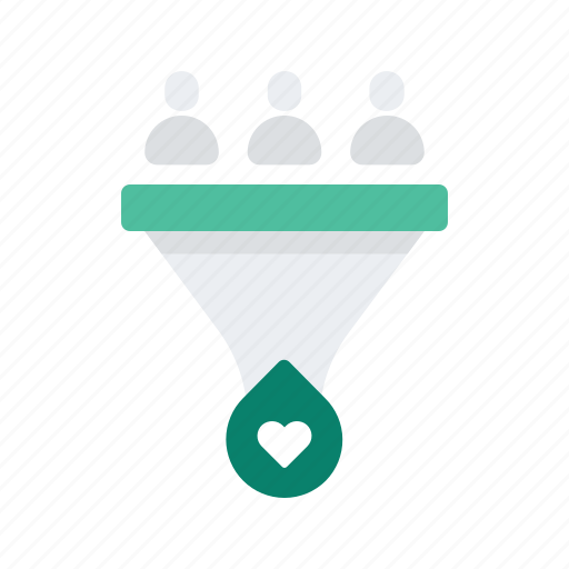 Crowd, crowdfunding, favourite, funding, funnel, heart, support icon - Download on Iconfinder