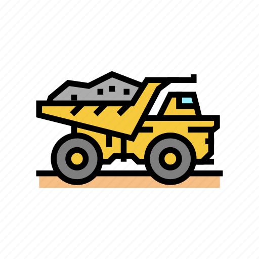 Dump, truck, stone, transportation, crushed, mining icon - Download on Iconfinder