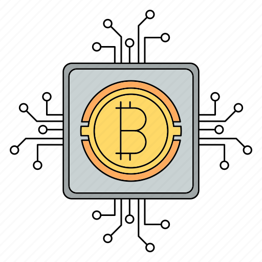 Bitcoin, circuit, cryptocurrency, processor, technology icon - Download on Iconfinder