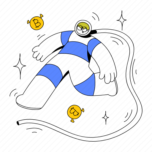 Space, catches, bitcoin, coin, blockchain, rocket, currency illustration - Download on Iconfinder