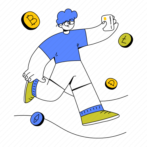 Runs, card, buy, cryptocurrency, blockchain, coin, bitcoin illustration - Download on Iconfinder