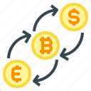 exchange, dollar, bitcoin, crypto, digital, money, cryptocurrency