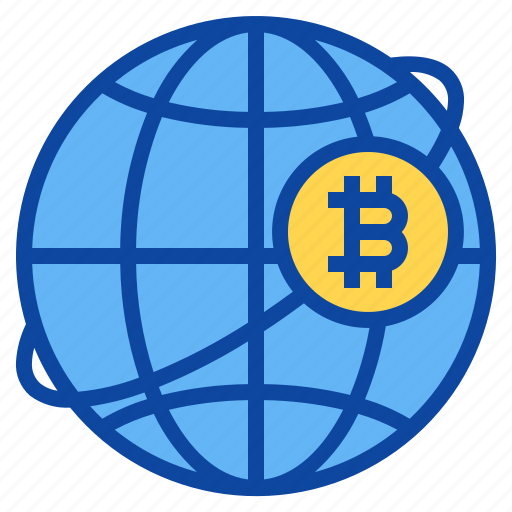 Globe, spread, bitcoin, crypto, digital, money, cryptocurrency icon - Download on Iconfinder
