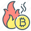 cryptocurrency, bitcoin, fire, burn, proof, pow 