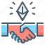 cryptocurrency, ethereum, handshake, agreement, finance 