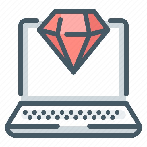 Coding, clean, code, laptop, diamond, token icon - Download on Iconfinder