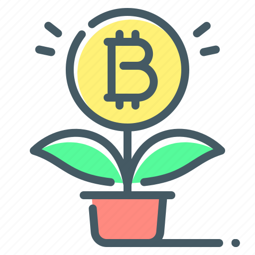 Grow, investment, sprout, bitcoin, crypto icon - Download on Iconfinder