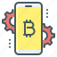 cryptocurrency, mobile, phone, bitcoin, app, setting 