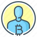 cryptocurrency, profile, person, bitcoin, account