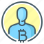 cryptocurrency, profile, person, bitcoin, account 