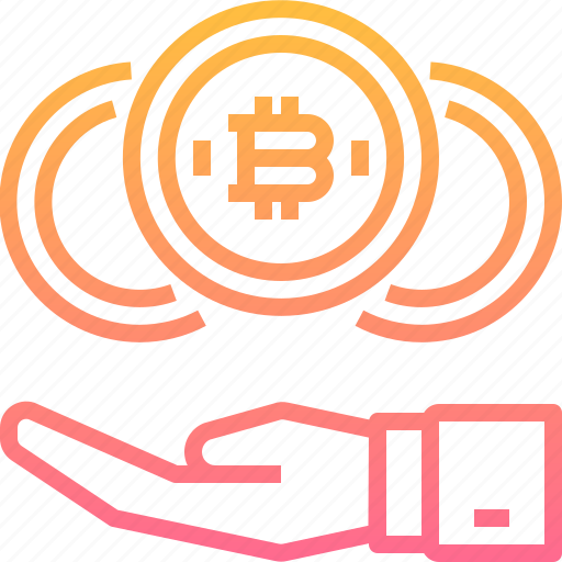 Bitcoin, coin, cryptocurrency, currency, digital, hand, profit icon - Download on Iconfinder