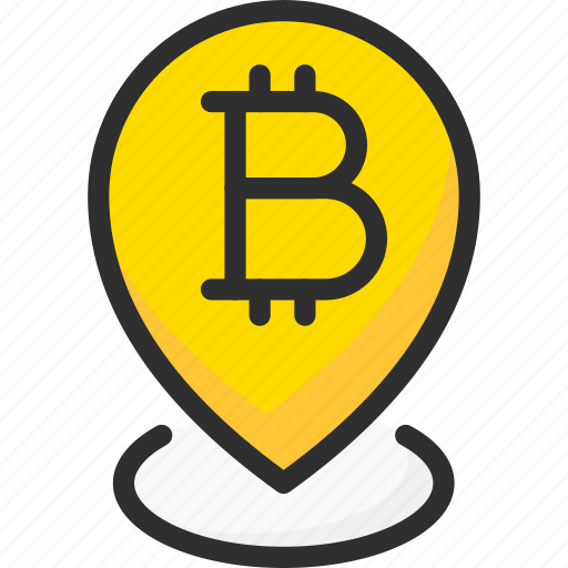 Bitcoin, blockchain, crypto, cryptocurrency, location, pin, pointer icon - Download on Iconfinder