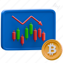 trading, loss, bitcoin, down, cryptocurrency, chart, coin, graph, trade