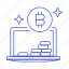 asset, bitcoin, coin, crypto, cryptocurrency, currency, digital, laptop, usage 