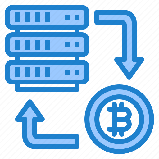 Bitcoin, cryptocurrency, money, server, transfer icon - Download on Iconfinder