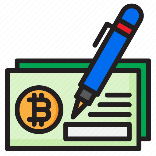 Bitcoin, cheque, cryptocurrency, currency, digital icon - Download on Iconfinder