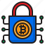 bitcoin, cryptocurrency, currency, digital, lock 