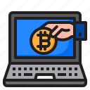 bitcoin, cryptocurrency, currency, laptop, money